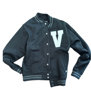 No Mean Girl Movement Black Bomber/ Letterman Jacket with Personalized Initial