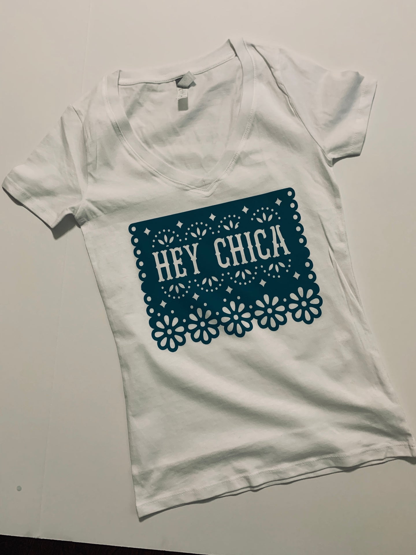 Hey Chica! Papel Picado White T-Shirt